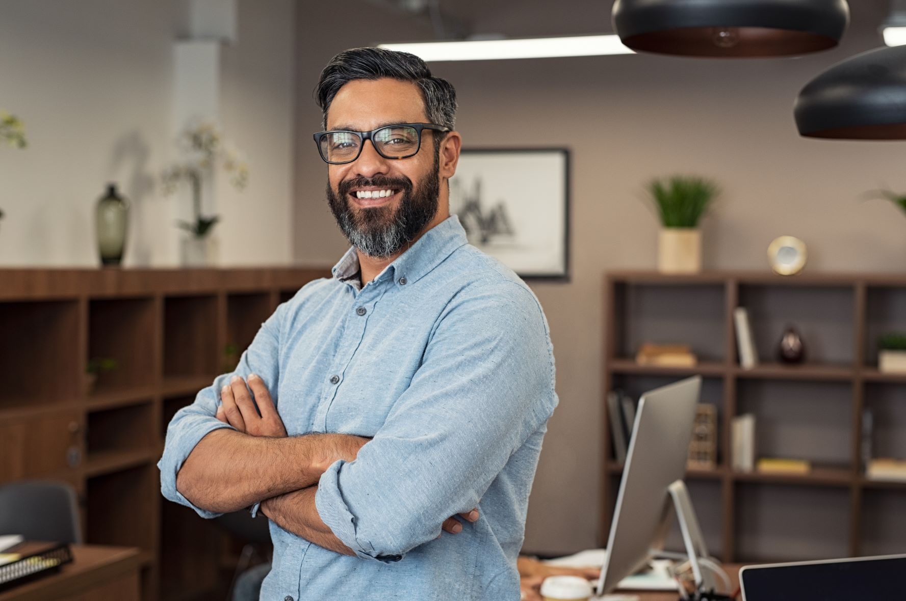 businessman professional arms folded