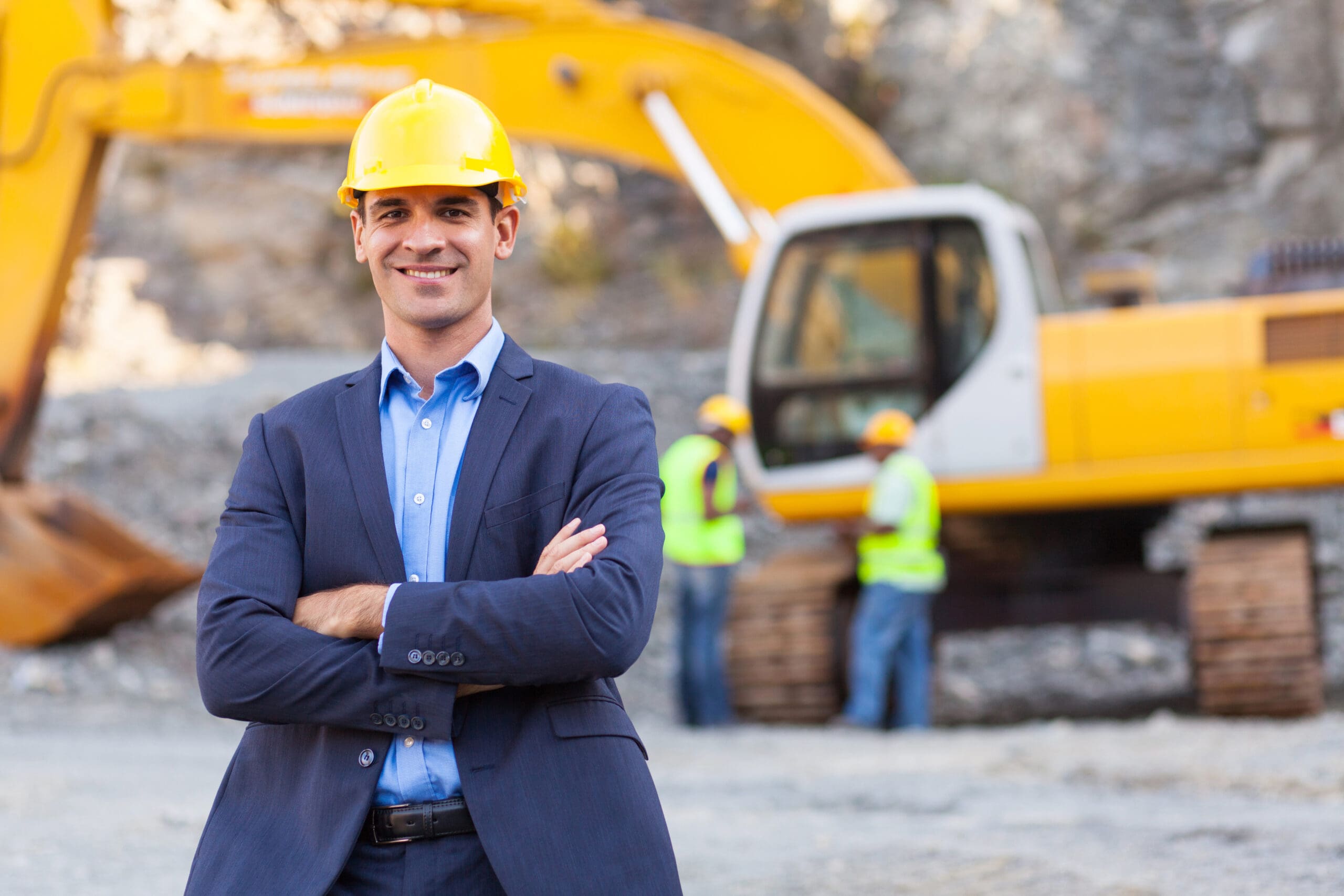 Cheerful Construction Manager With Arms Crossed