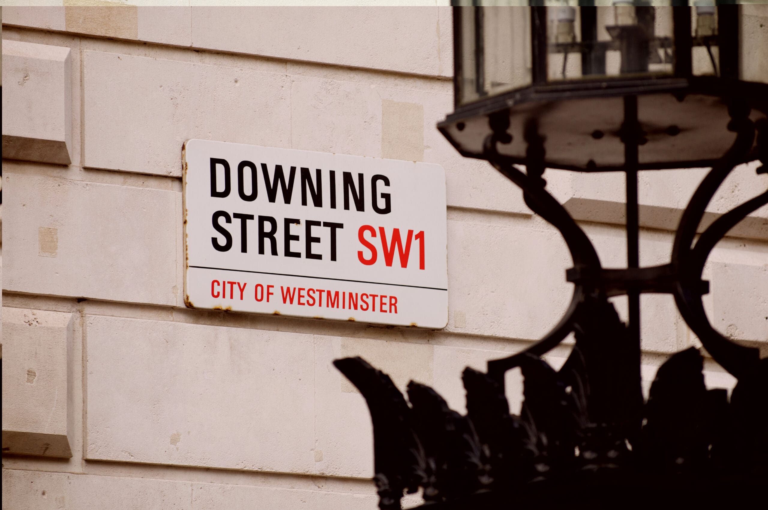 London, ,June,2011:,A,Road,Sign,For,Downing,Street,