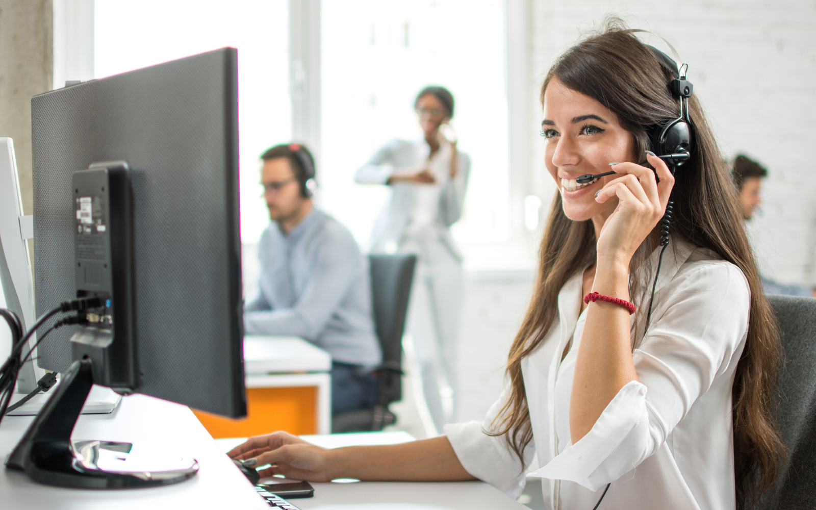 Lady on the phone doing credit control